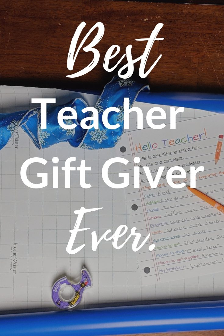 text image 'best teacher gift giver ever'