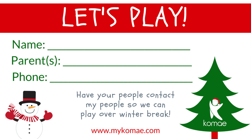 Christmas play card