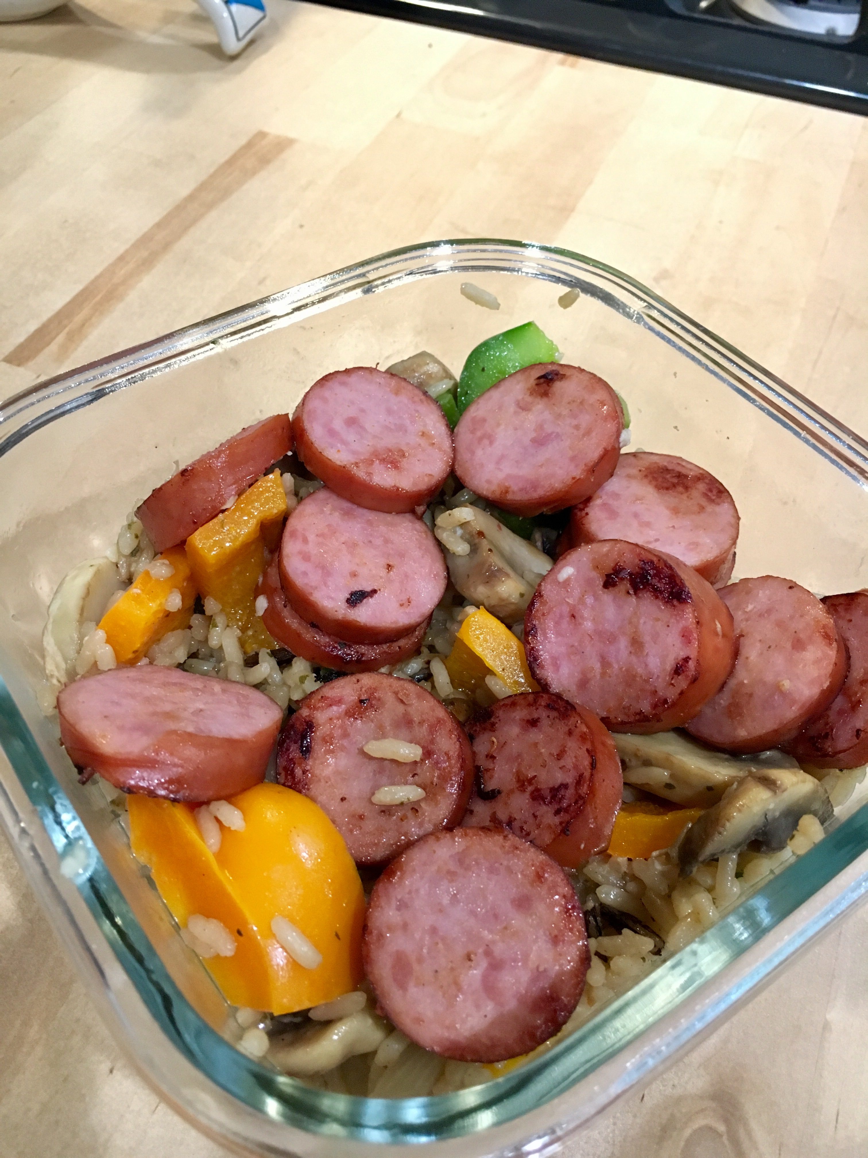 Sausage and rice meal
