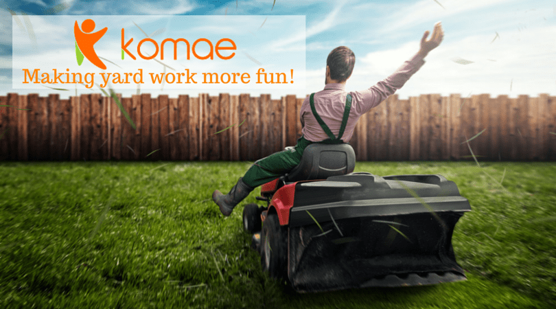 A dad having fun mowing his lawn. Because Komae is for dads too!