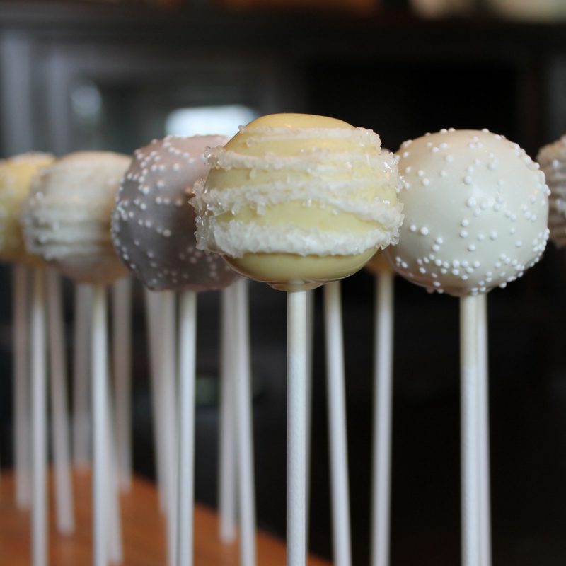 Yellow Gray and White Cake Pops