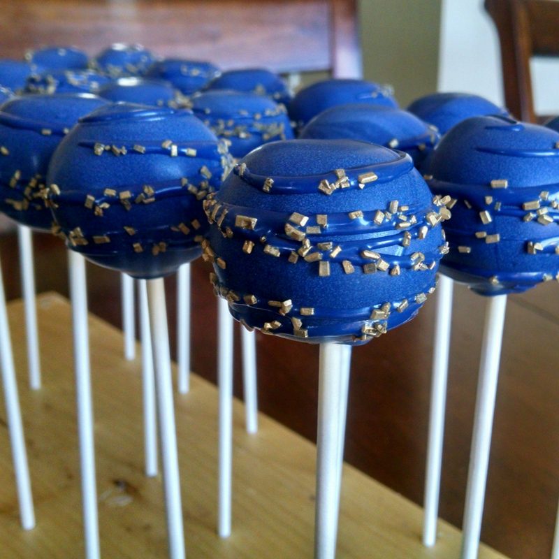 Navy and Gold Cake Pops