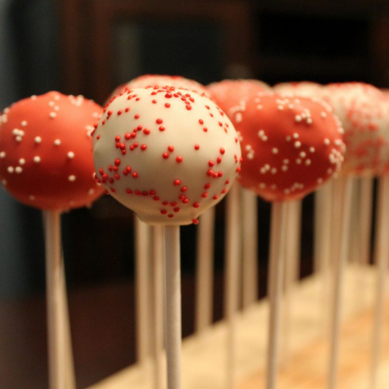 Red and White Cake Pops
