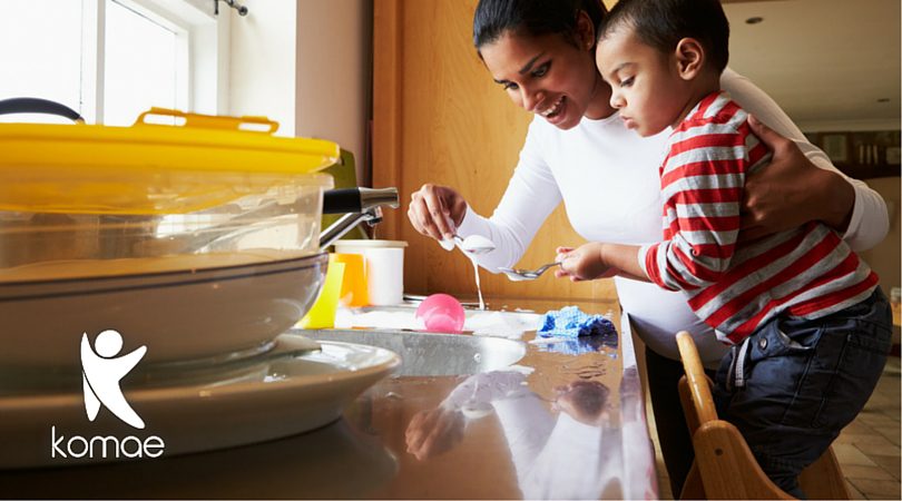 Mom and son washing dishes together. What could you say yes to today?
